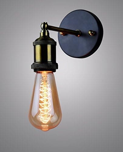 مصباح حائط قديم بتصميم صناعي عتيق بقدرة 60 واط، مع حامل E27، زخرفي، بأسلوب ريترو حضري، بطلاء بودرة، باللون الأسود