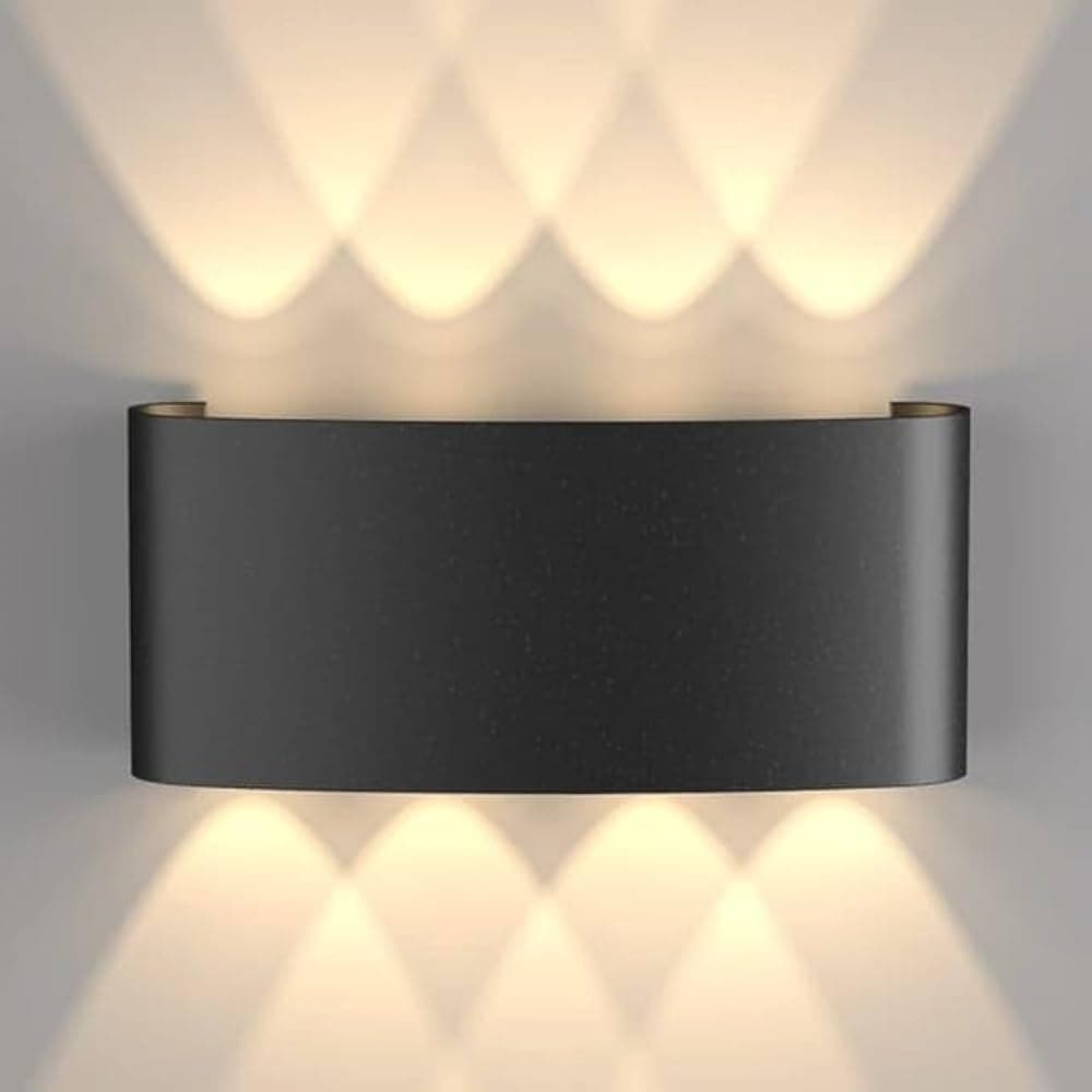 مصباح حائط LED للداخل والخارج، 8 وات، أسود (إضاءة مشكاة)