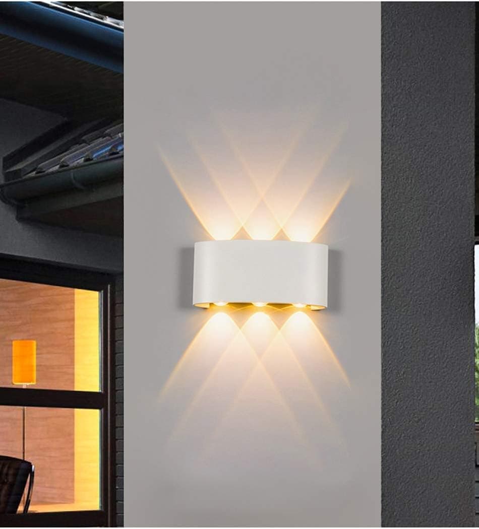 مصباح حائط LED - 2019 (ابيض، قطعتين، 6 واط)، اصفر، أكريليك